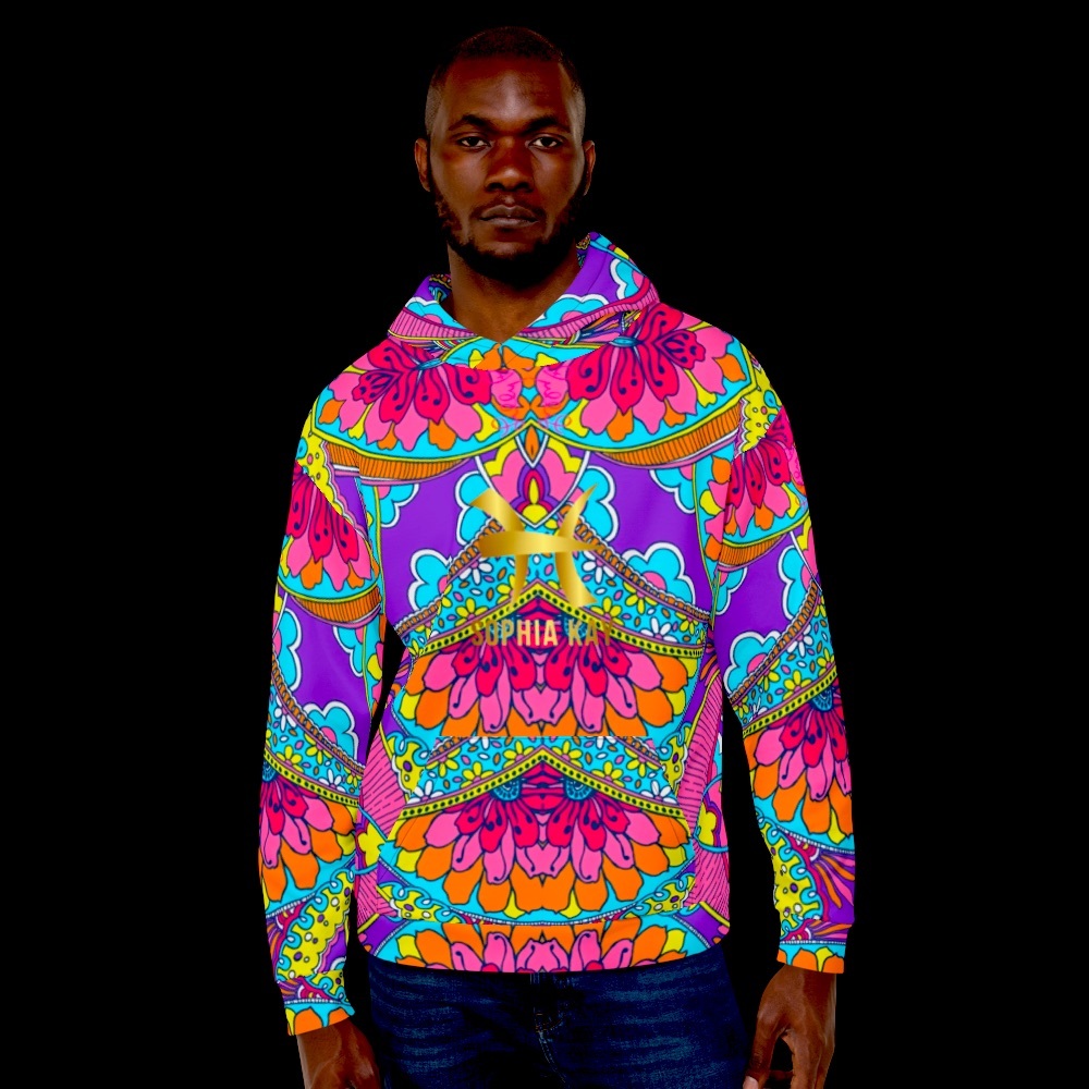 Pink Paisley Print Hoodie